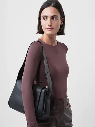 TORY BURCH | Sac en cuir - Sac bandoulière ROMY | schwarz